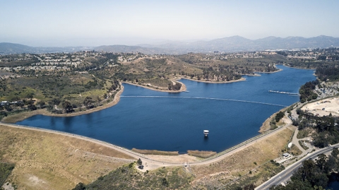 Aerial view of Miramar Reservoir