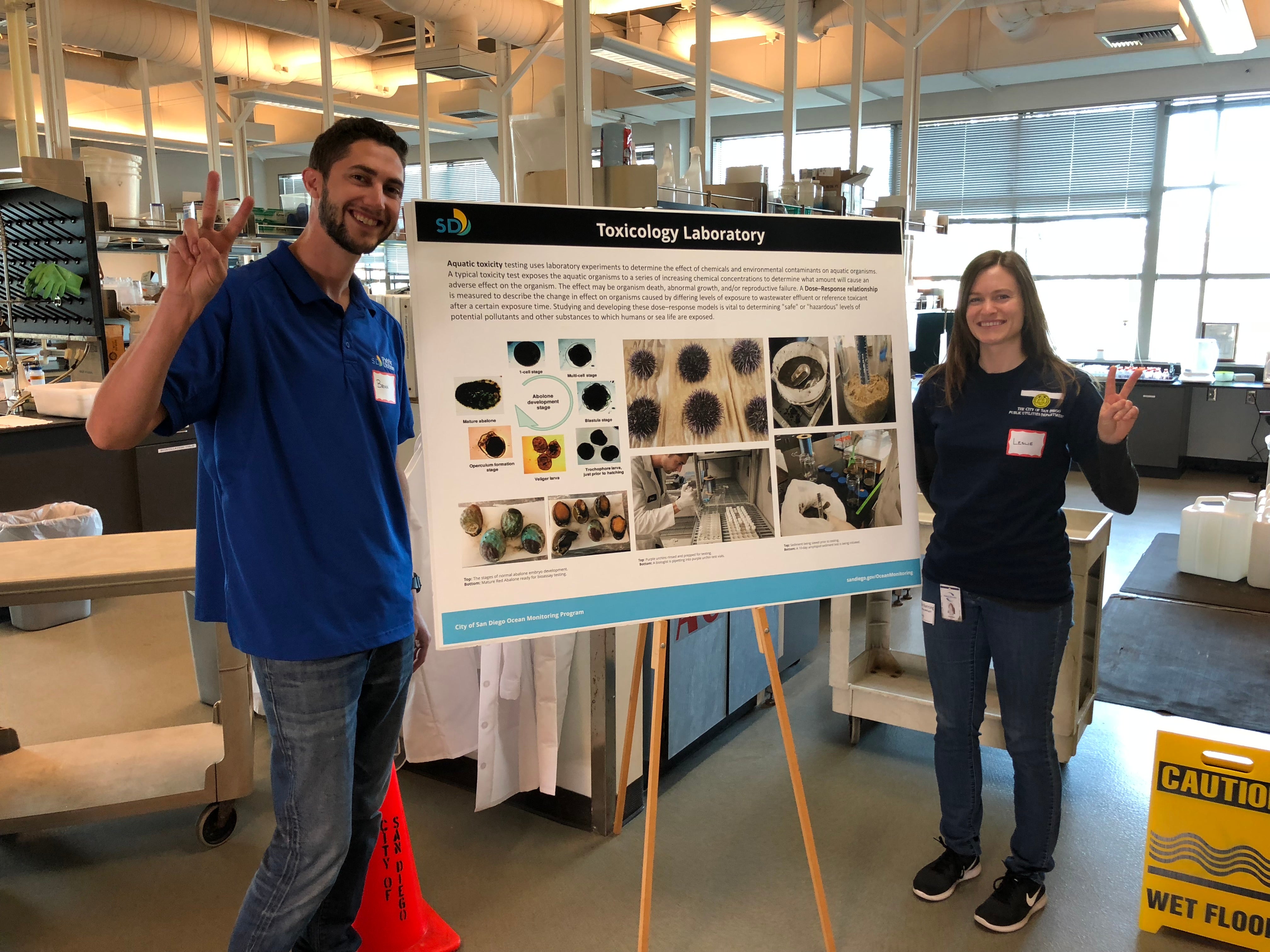 A microbiologist explains sampling and analyses completed by the City's marine microbiology laboratory.