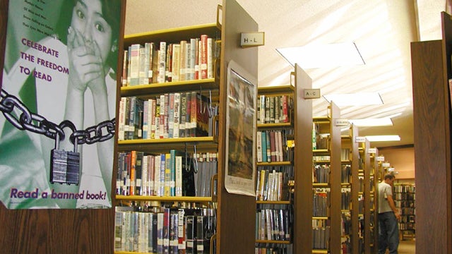 Book stacks at the University Community Library