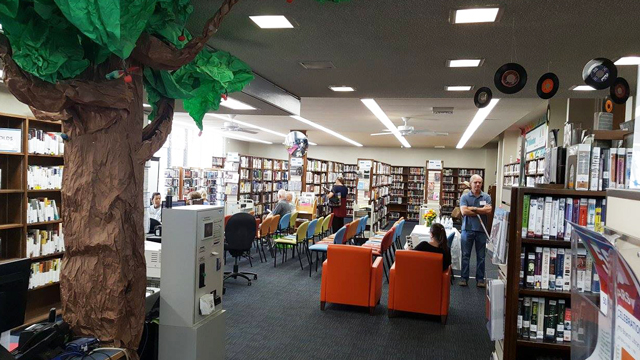 Reading area at the University Heights Library