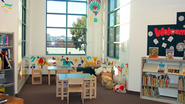 Children's area inside the Carmel Library