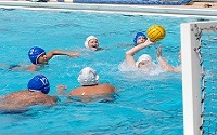 Water polo players in the pool